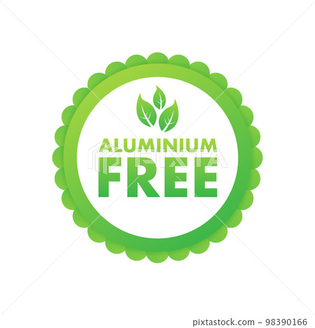 Aluminium free sign, label. Aluminium free icon. Vector stock illustration. Aluminium free sign, label. Aluminium free icon. Vector stock illustration. 98390166