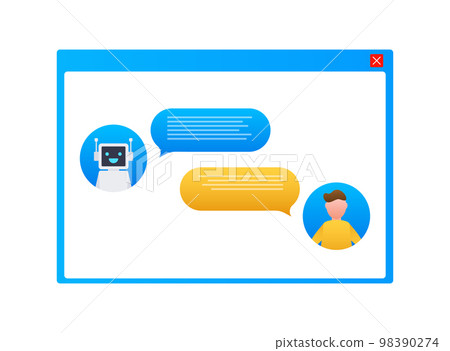 Robot icon. Bot sign design. Chatbot symbol concept. Voice support service bot. Online support bot. Vector illustration. 98390274