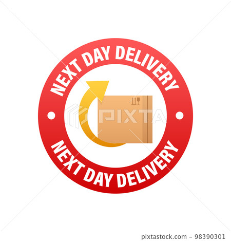Next day delivery sign, label. Vector stock illustration Next day delivery sign, label. Vector stock illustration 98390301