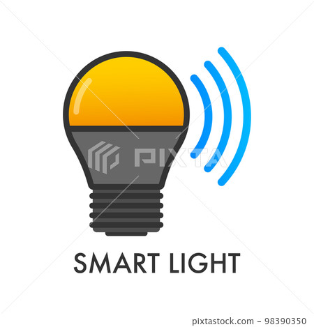 Light bulb. Smart light icon. Wireless communication technology. Vector stock illustration. 98390350