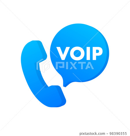 VoIP technology, voice over IP. Internet calling banner. Vector illustration. VoIP technology, voice over IP. Internet calling banner. Vector illustration. 98390355
