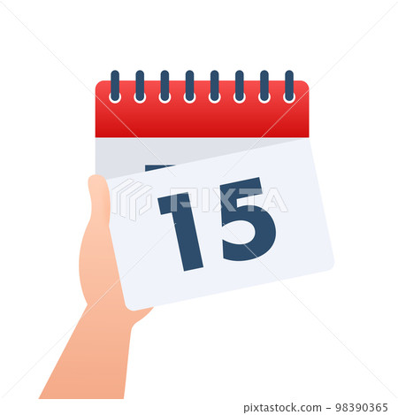 Ear-off calendar. Tear off calendar sheet. Vector stock illustration Ear-off calendar. Tear off calendar sheet. Vector stock illustration 98390365