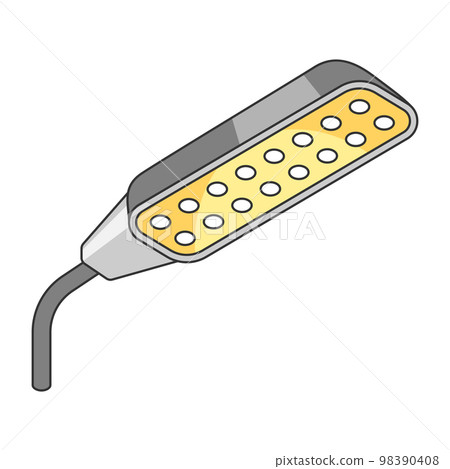 Illustration of street led lamp. Electrical lighting equipment. Industrial or business image. Icon for website and shop. Illustration of street led lamp. Electrical lighting equipment. Industrial or business image. Icon for website and shop. 98390408