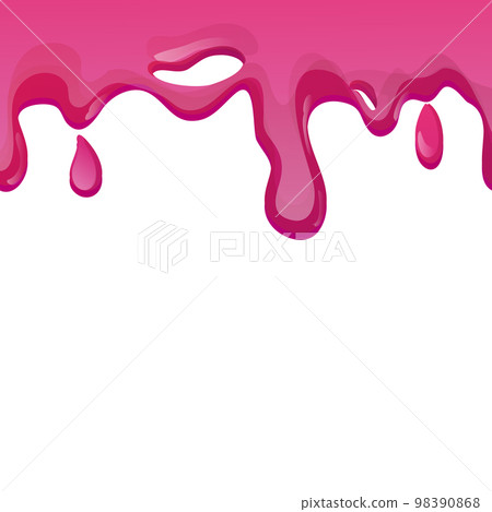 Slime purple and pink, jelly glaze with drips and glitter in cartoon style seamless isolated on white background. 98390868