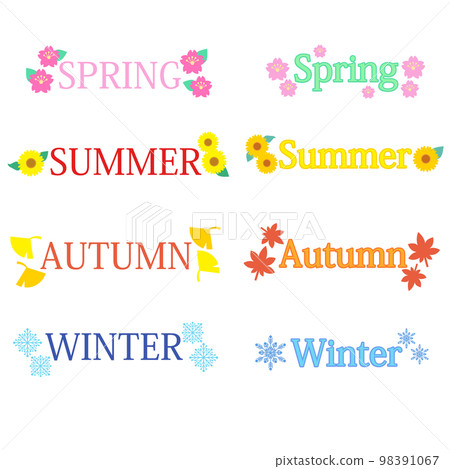 一套四個季節的裝飾字母 98391067
