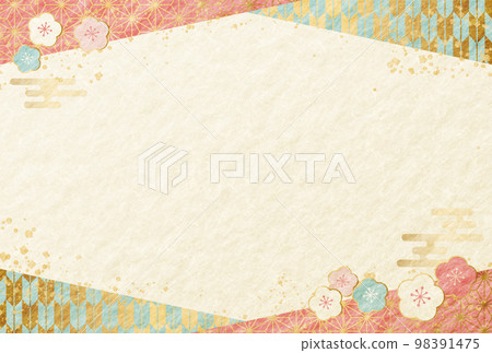 Plum New Year Setsubun Hinamatsuri Celebration Japanese Pattern Japanese Paper Background 98391475