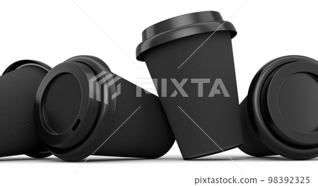 Set of paper coffee cups for cappuccino, americano, espresso, mocha, latte 98392325