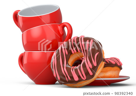 Ceramic coffee cup for cappuccino, americano, espresso, mocha, latte on white Ceramic coffee cup for cappuccino, americano, espresso, mocha, latte on white 98392340