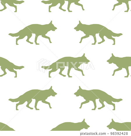 German shepherd dog puppy. Seamless pattern. German shepherd dog puppy. Seamless pattern. 98392428