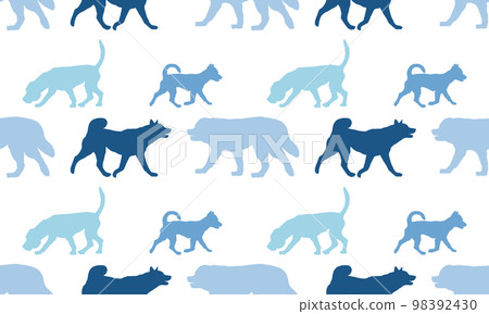 Dogs different colors. Seamless pattern. Pets. Dogs different colors. Seamless pattern. Pets. 98392430