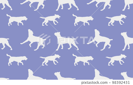 Seamless pattern. Silhouette dogs different breeds Seamless pattern. Silhouette dogs different breeds 98392431