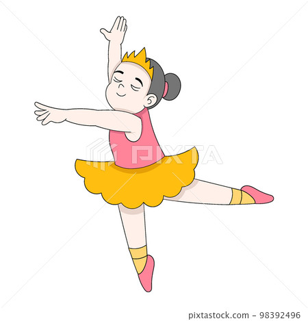 kid girl is dancing beautiful limber ballet player kid girl is dancing beautiful limber ballet player 98392496