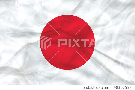 Japan flag with fabric texture. illustration. 98392552