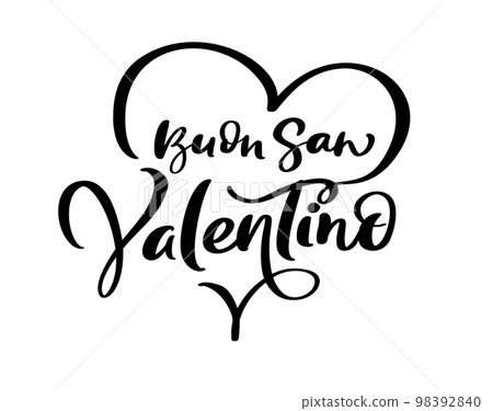 Happy Valentine Day on Italian Buon san - Stock Illustration [98392840]  - PIXTA