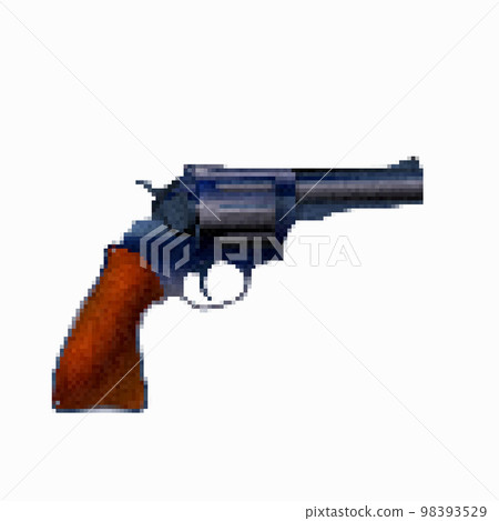 Pistol pixel art icon 98393529
