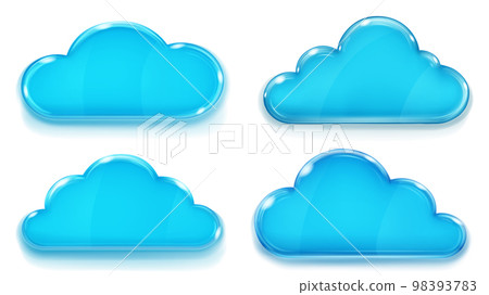 Opaque blue glass clouds 98393783