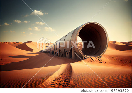 Construction site of natural gas pipeline. 98393870