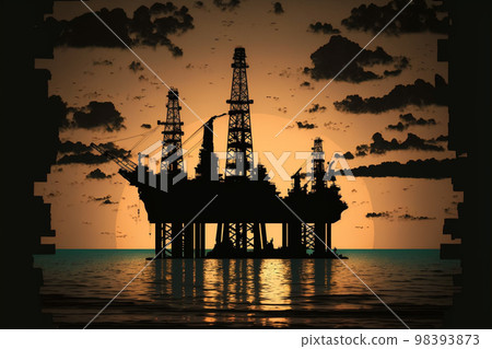 Petroleum platform oil and gas at sea 98393873