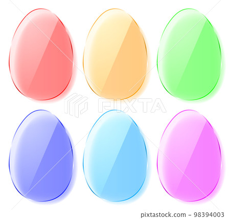 Set of glass Easter eggs. Flat design Set of glass Easter eggs. Flat design 98394003