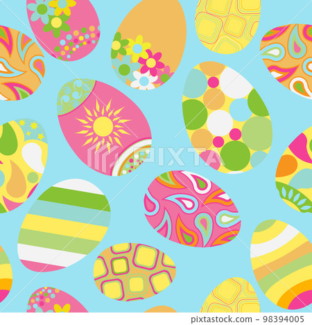 Seamless multicolored pattern of Easter eggs 98394005