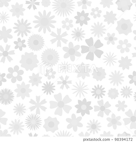 Seamless pattern of gray flowers Seamless pattern of gray flowers 98394172