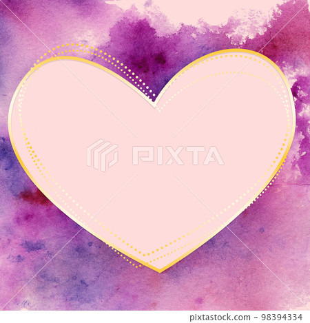 Purple Watercolor Heart Frame. Valentine's Day Concept Illustration Purple Watercolor Heart Frame. Valentine's Day Concept Illustration 98394334