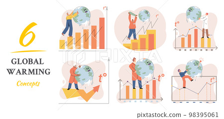 Climate change concept. Global warming design. Temperature rising animal extinction. Environment Day Climate change concept. Global warming design. Temperature rising animal extinction. Environment Day 98395061