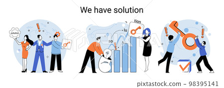 Solution as result of work of business team. Cooperation construction by agency group to create team Solution as result of work of business team. Cooperation construction by agency group to create team 98395141