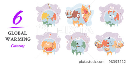 Climate change concept. Global warming design. Temperature rising animal extinction. Environment Day Climate change concept. Global warming design. Temperature rising animal extinction. Environment Day 98395212