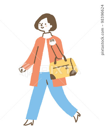 Woman holding a travel bag_color 98396624
