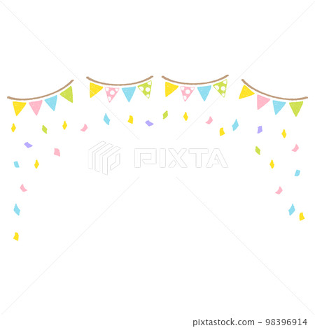 Hand drawn flag garland and confetti Hand drawn flag garland and confetti 98396914