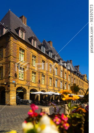 Typical architecture of city of Charleville Meziere on Place Ducale 98397073