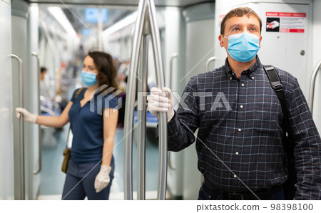 Subway ride during a pandemic COVID-19 Subway ride during a pandemic COVID-19 98398100