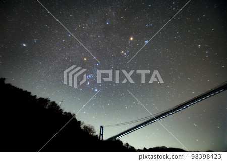 Hitachiota City, Ibaraki Prefecture Ryujin Suspension Bridge and Orion Theater in early spring 98398423