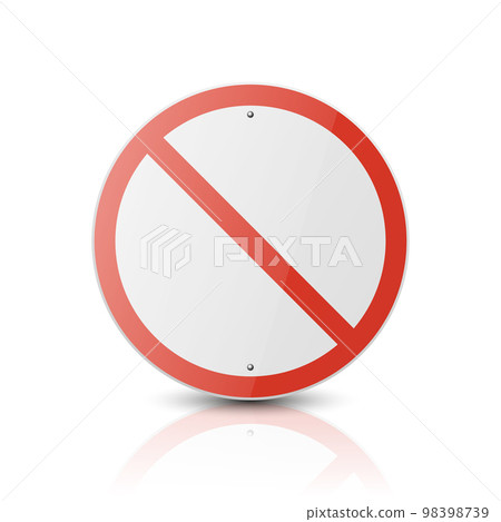 Vector White and Red Round Glossy Prohibition Stop Sign - Warning, Danger Sign Frame Icon with Reflection Closeup Isolated on White Background. Dangerous Plate Design Template of Road Sign, Front View Vector White and Red Round Glossy Prohibition Stop Sign - Warning, Danger Sign Frame Icon with Reflection Closeup Isolated on White Background. Dangerous Plate Design Template of Road Sign, Front View 98398739