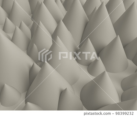 Three dimensional model. Pointed gray peaks. 98399232