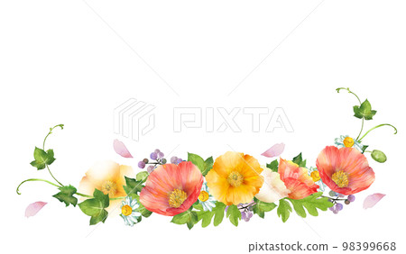 罌粟和春天的花朵裝飾 罌粟和春天的花朵裝飾 98399668