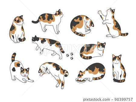 時尚貓線描插圖集 98399757