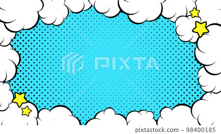 Cloud frame and dot background Clouds are white Background is light blue Cloud frame and dot background Clouds are white Background is light blue 98400185
