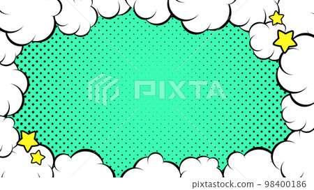 Cloud frame and dot background Clouds are white Background is green Cloud frame and dot background Clouds are white Background is green 98400186