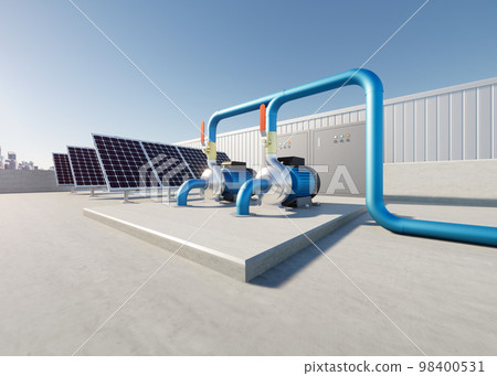 3d rendering of water pump station. 3d rendering of water pump station. 98400531