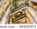 Blurred background of shopping mall center. People shopping in department store. 98400973