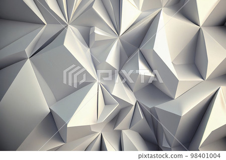 圖片素材：抽像美麗的白色3DCG圖像 98401004