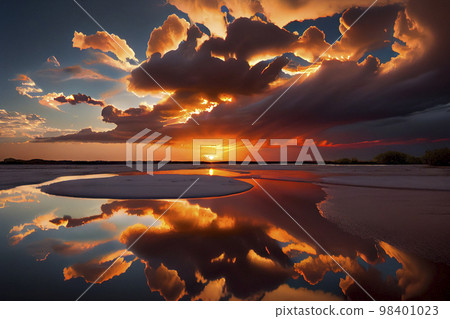 Background material: Beautiful sunset image background Background material: Beautiful sunset image background 98401023