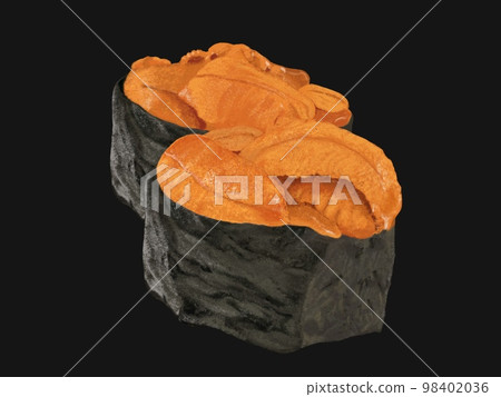 Two pieces of sea urchin warship rolls (no plate) Two pieces of sea urchin warship rolls (no plate) 98402036