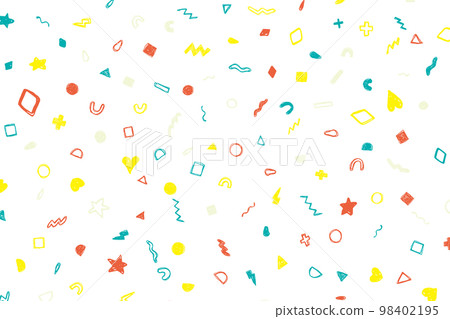 Retro pop Memphis background material written with a pen 98402195