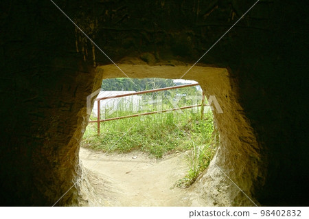 View outside from inside the burial chamber of Yoshimi Hyakuana View outside from inside the burial chamber of Yoshimi Hyakuana 98402832