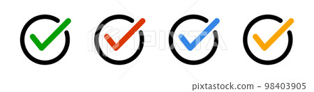 Flat design round checkbox icon set. vector. 98403905