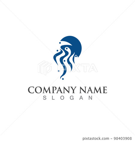 Jellyfish icon illustration design, simple logo template vector 98403908