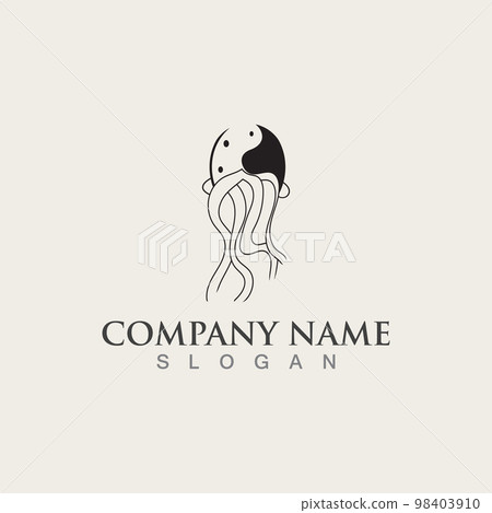Jellyfish icon illustration design, simple logo template vector 98403910